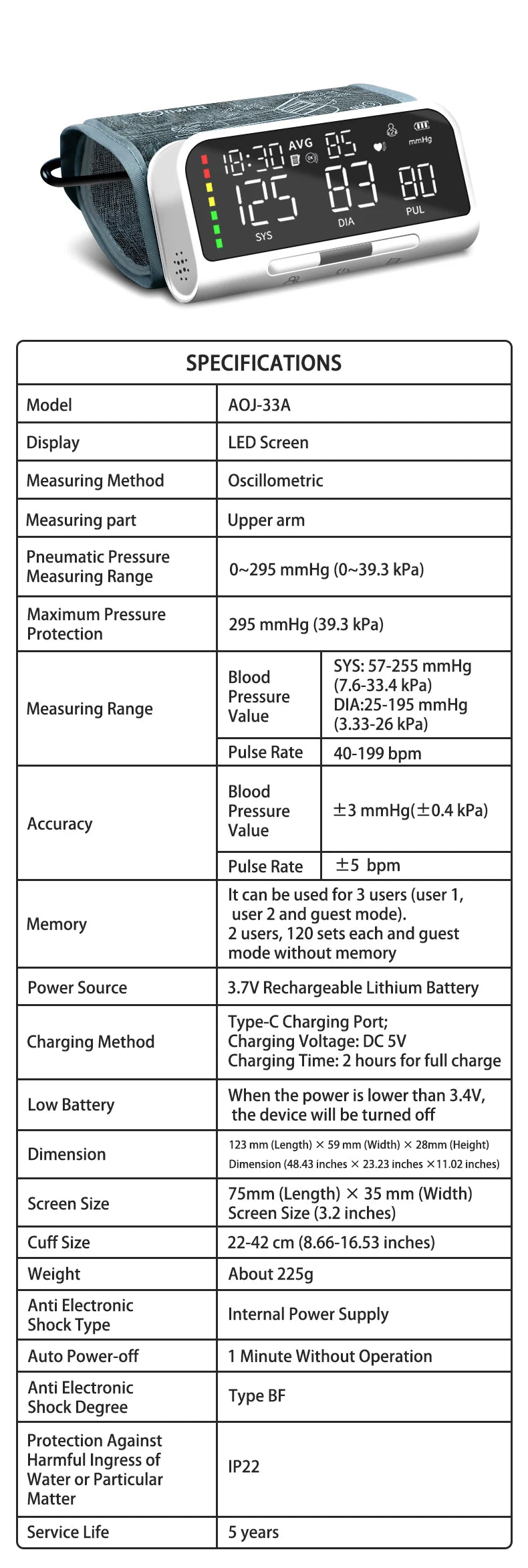 English Voice Blood Pressure Meter Automatic Intelligent Detection Of Blood Pressure Arm Electronic Sphygmomanometer