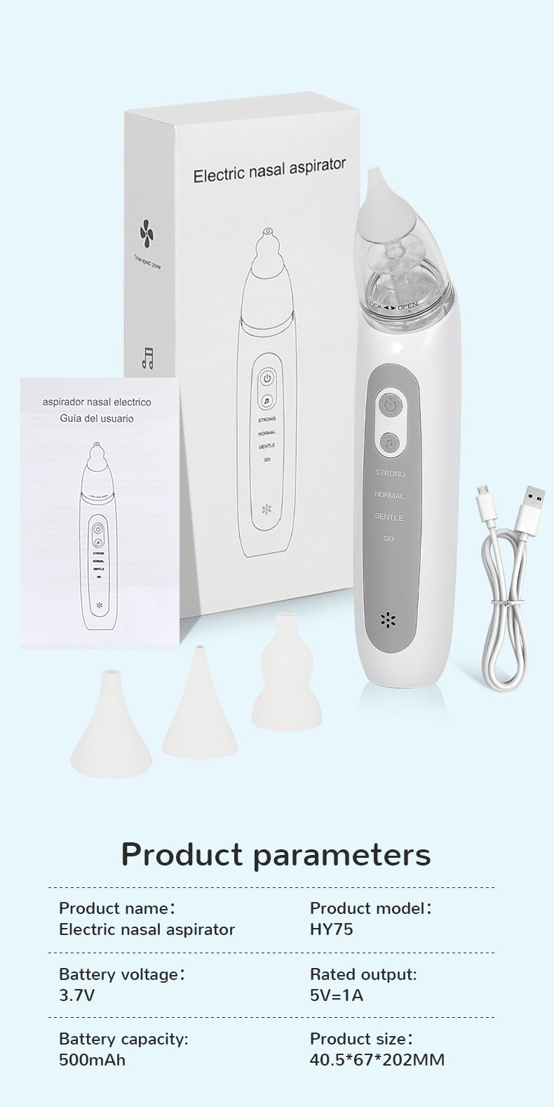 Electric Nasal Aspirator for Babies & Infants - Home Use Mucus Suction Device
