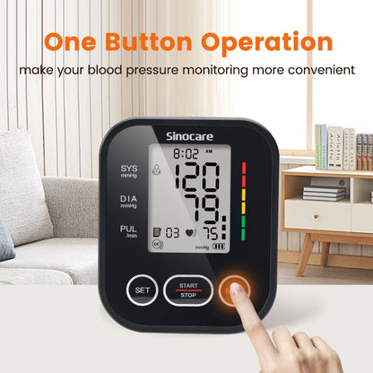 Blood Pressure Monitor Digital Sphygmomanometer Automatic Tensiometer Tonometer Home Medical Use Heart Rate Pulse Meter