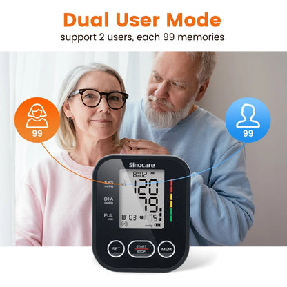 Blood Pressure Monitor Digital Sphygmomanometer Automatic Tensiometer Tonometer Home Medical Use Heart Rate Pulse Meter