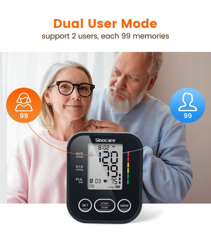 Blood Pressure Monitor Digital Sphygmomanometer Automatic Tensiometer Tonometer Home Medical Use Heart Rate Pulse Meter