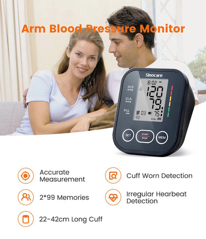 Blood Pressure Monitor Digital Sphygmomanometer Automatic Tensiometer Tonometer Home Medical Use Heart Rate Pulse Meter