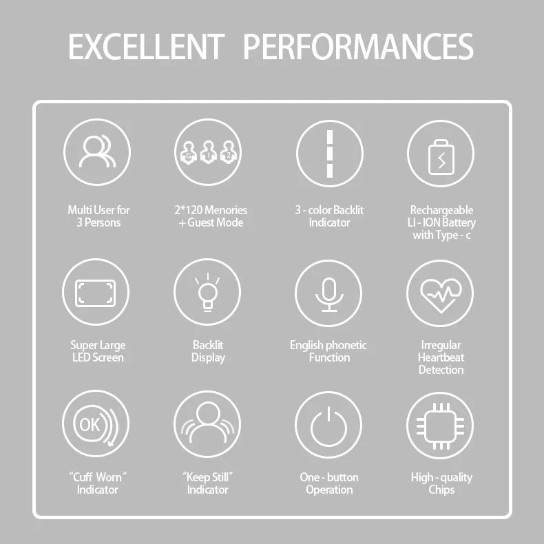 English Voice Blood Pressure Meter Automatic Intelligent Detection Of Blood Pressure Arm Electronic Sphygmomanometer