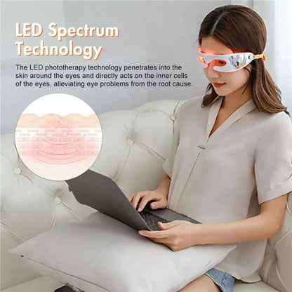 Anti-Aging Eye Massager Red Light Therapy Electric Vibration Eyes Fatigue Relief Relaxation Relieve Dark Circles Eye Care Beauty
