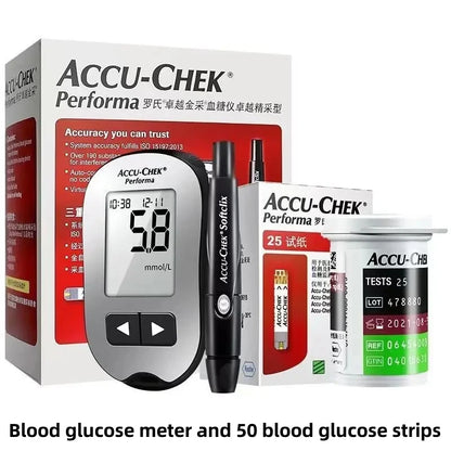 Accu Chek Performa Blood Glucose Test Strips Lancets Sets Blood Sugar Glucose meter Test Kit Glucose Meter ACCU Chek EXP:Maximum