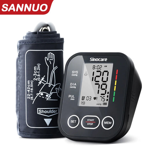 Blood Pressure Monitor Digital Sphygmomanometer Automatic Tensiometer Tonometer Home Medical Use Heart Rate Pulse Meter
