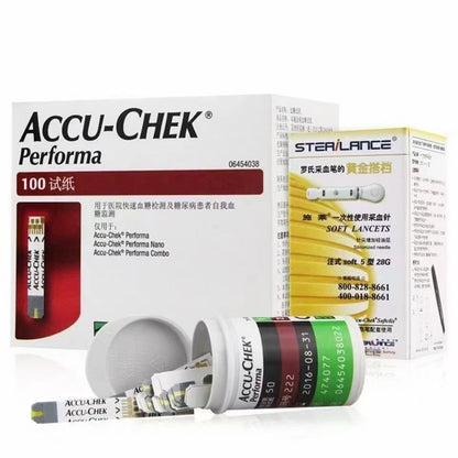 Accu Chek Performa Blood Glucose Test Strips Lancets Sets Blood Sugar Glucose meter Test Kit Glucose Meter ACCU Chek EXP:Maximum