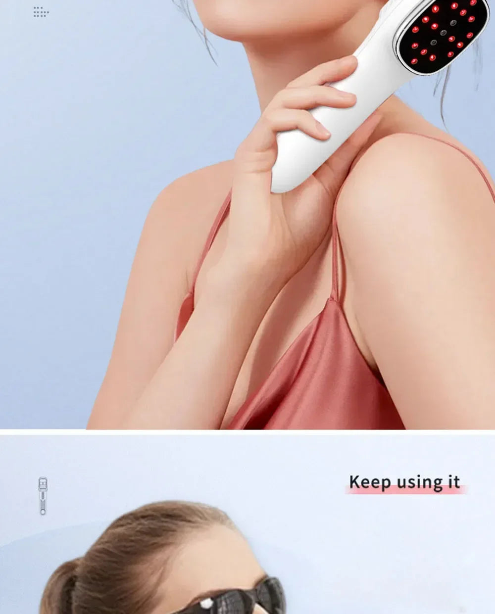 NEW Red Light Therapy For Face Anti Aging Wrinkle Removal Skin Tightening Machine Face Lift LED Light Therapy Facial Massager