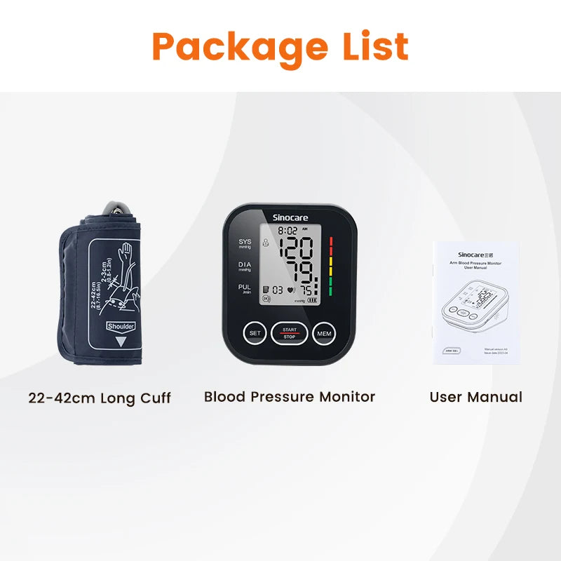 Blood Pressure Monitor Digital Sphygmomanometer Automatic Tensiometer Tonometer Home Medical Use Heart Rate Pulse Meter