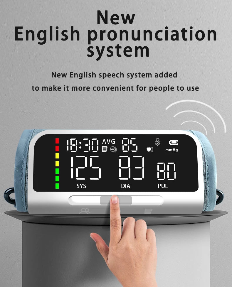 English Voice Blood Pressure Meter Automatic Intelligent Detection Of Blood Pressure Arm Electronic Sphygmomanometer