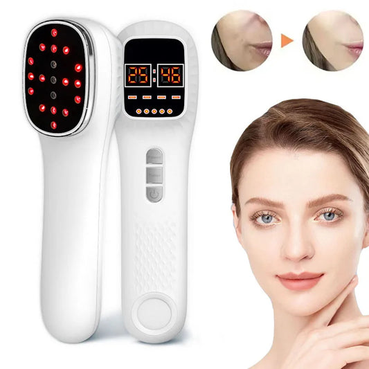 NEW Red Light Therapy For Face Anti Aging Wrinkle Removal Skin Tightening Machine Face Lift LED Light Therapy Facial Massager
