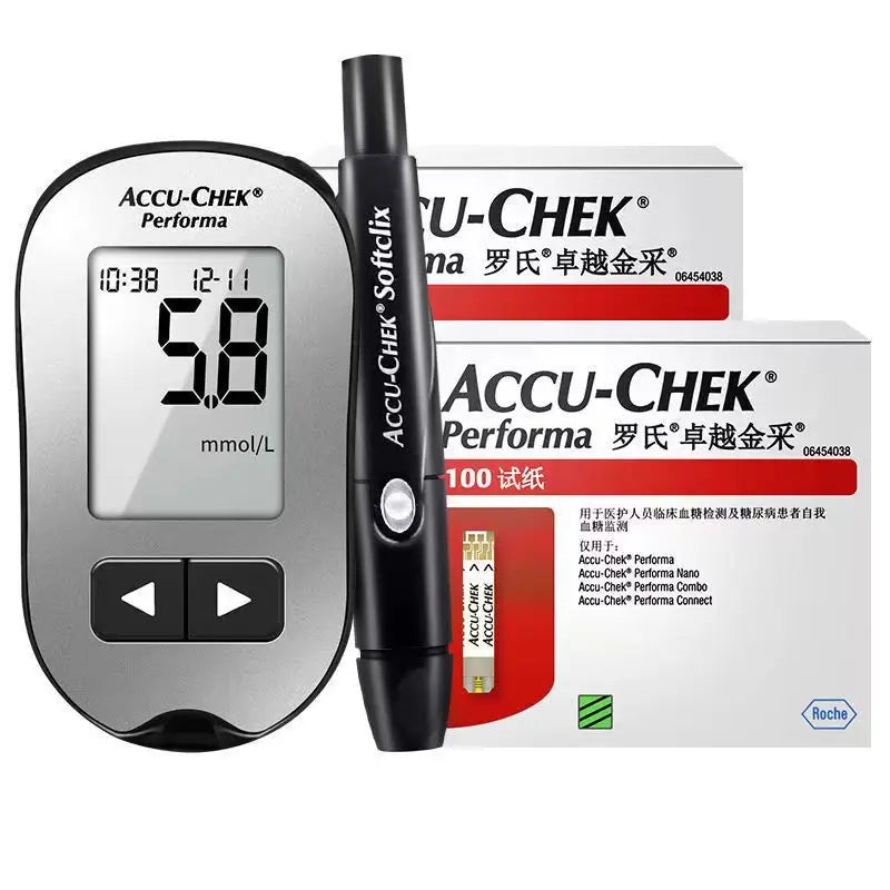 Accu Chek Performa Blood Glucose Test Strips Lancets Sets Blood Sugar Glucose meter Test Kit Glucose Meter ACCU Chek EXP:Maximum
