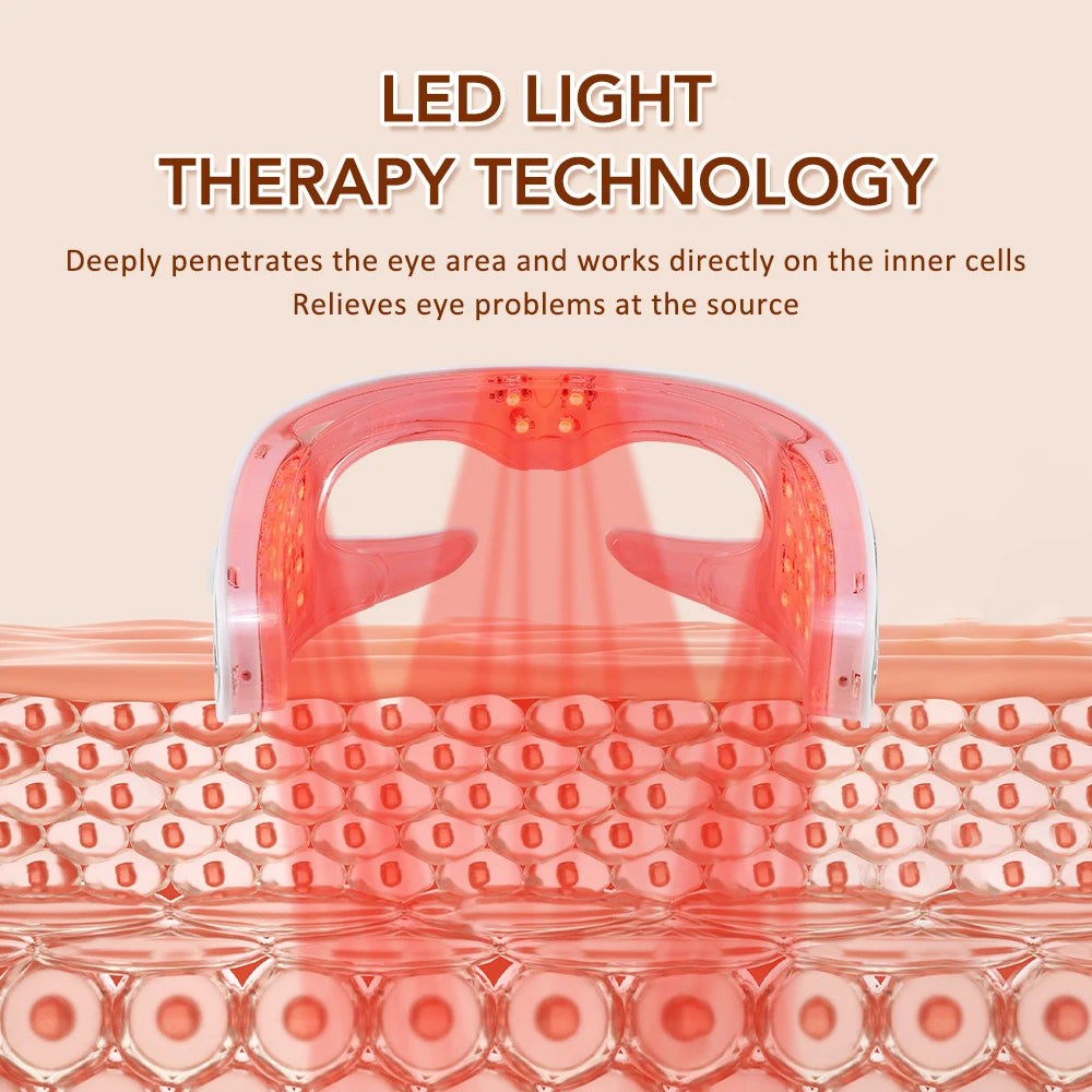 Eye Skincare Massager Vibration Red Light Therapy LED Eye Mask for Lines Wrinkles Dark Circle Removal Beauty Device